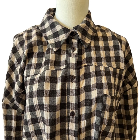 O’MER SHIRT WOMENS US 8 CHECKED PREPPY ITALIAN COTTON BLD CLASSIC CASUAL CHIC - Picture 3 of 12